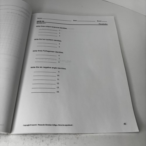 Abeka Pre-Calculus With Trigonometry&Analytical Geometry Student Text & Quiz Key - Picture 18 of 21