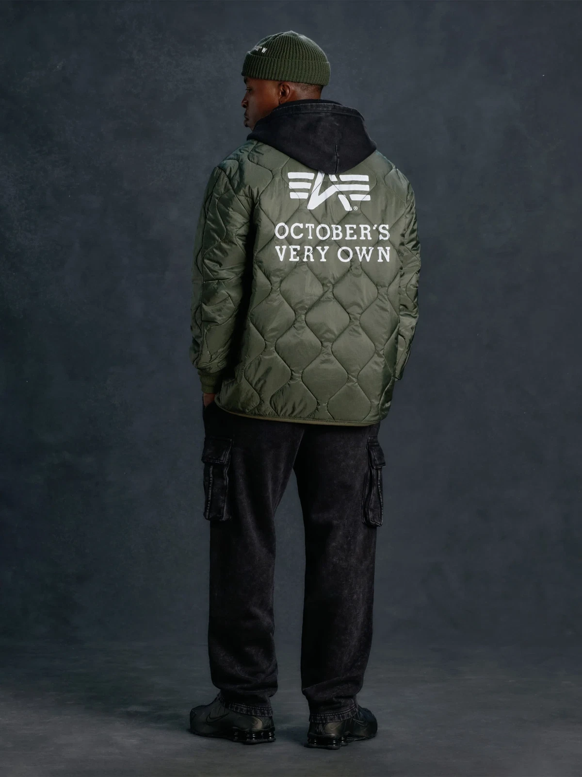 OVO x Alpha ALS/92 Olive Green Button Quilted Jacket - 3XL - New