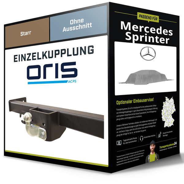 Starre AnhäNgerkupplung für Mercedes Sprinter 06-18 Kasten/Kombi/Bus Oris AHK-image