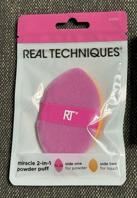 Real Techniques miracle 2 in 1 Powder Puff Make-Up Schwamm NEU OVP
