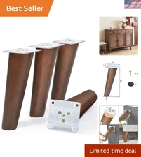 Upgrade Your Furniture with 8-Inch Classic Walnut Wood Tapered Legs – Set of 4
