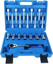 18PCS Steering Hub Suspension Shock Absorber Strut Nut Removal Tool Socket... 