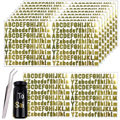 Keeshibao 2500 PCS Small Gold Letter Stickers, 1/2 Inch Vinyl Alphabet Sticke...