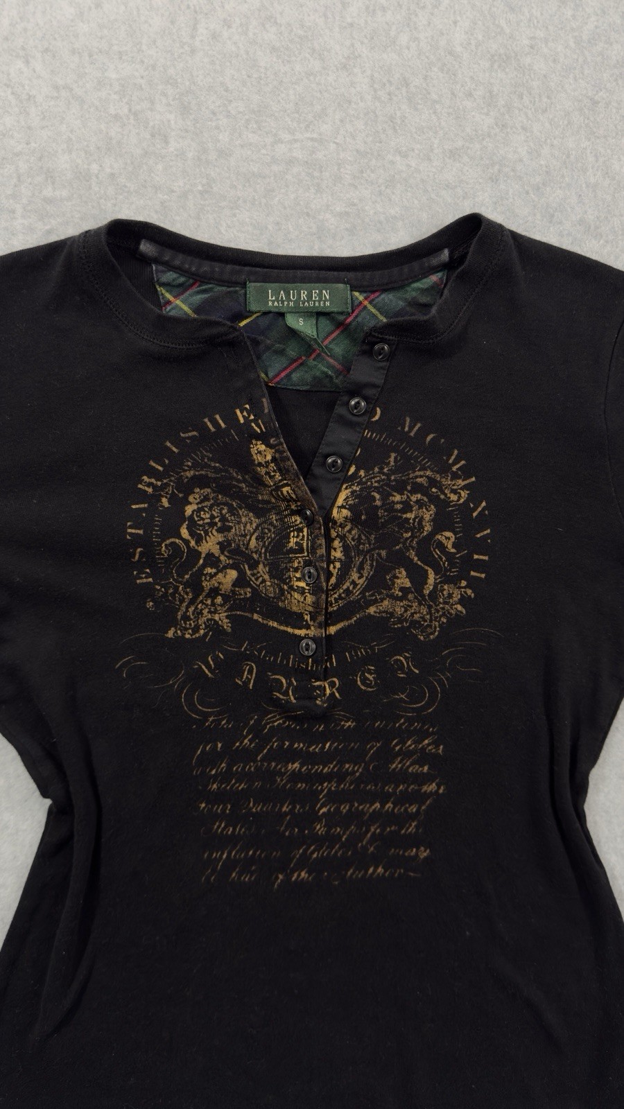 Lauren Ralph Lauren Black Graphic Long Sleeve Top S image 3