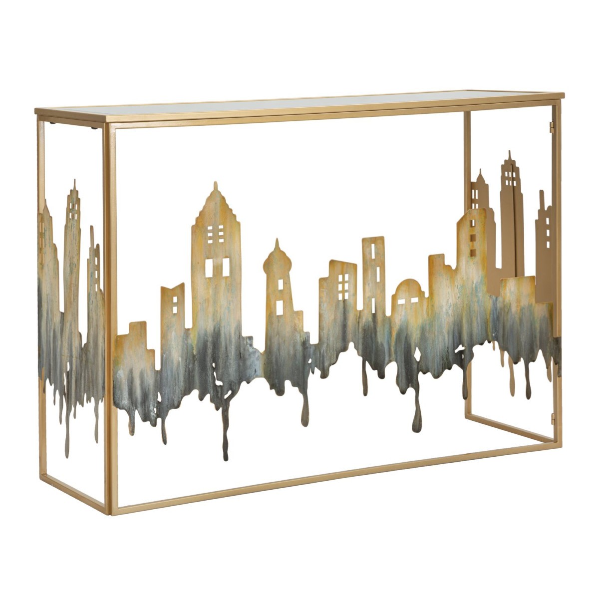 Console en métal City 110cm multicolore pour entrée contemporaine