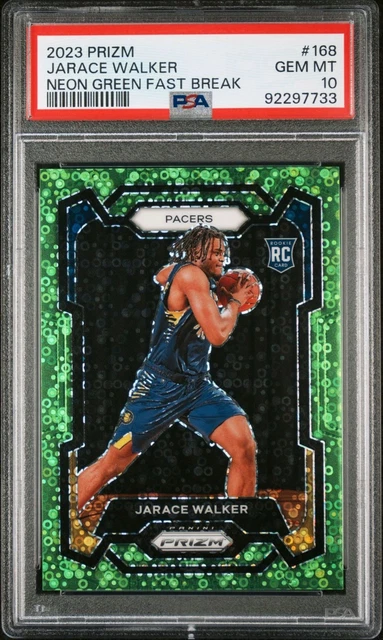 2023-24 Prizm Neon Green Fast Break /5 JARACE WALKER - PSA 10 - SSP RC #168