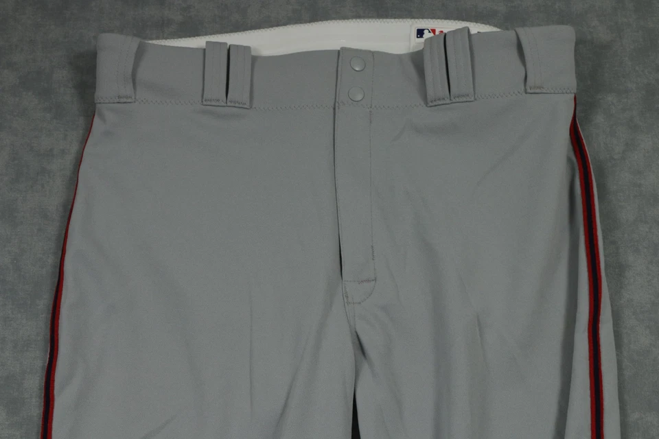 Pantalones de béisbol Majestic MLB para hombre 37x29 gris a rayas rojas colección auténtica 2016 Foto 2 de 4