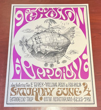 JEFFERSON AIRPLANE VINTAGE ORIGINAL 1967 SPARTA POSTER GRACE SLICK