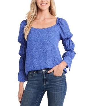 CeCe Bluse blau gepunktet Puffärmel - klein - Damenoberteile - Bild 1 von 1