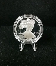 1990 Proof American Silver Eagle .999 Fine Silver with Original Capsule #5674