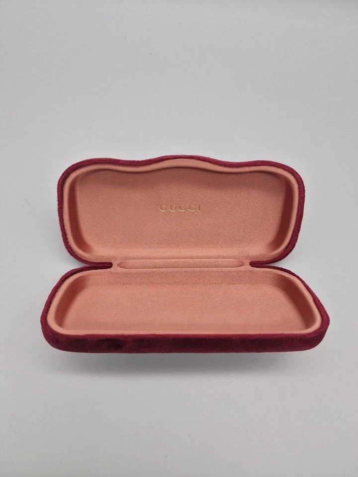 GUCCI Brillenetui Samt Luxus Elegant Large Satinbeutel Burgunderrot - Bild 1 von 4