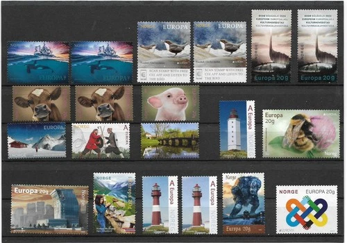 UNCANCELLED NO GUM STAMPS OF NORWAY 20 X EUROPA  FACE VALUE NOK 740.-