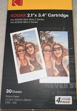 Kodak 2.1" X 3.4" Cartridge 30 Sheets Ribbon Paper ICRG-230 New