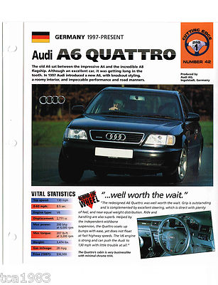 1997 / 1998 AUDI A6 / A-6 QUATTRO SPEC SHEET / Brochure / Pamphlet