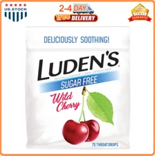 Luden's Deliciously Soothing Throat Drops, Sugar-Free Wild Cherry Flavor - 75 CT