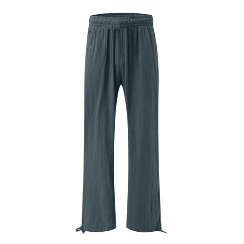 Women Loose High Waist Drawstring Cotton Linen Wide Leg Long Pants With Pockets - Picture 7 of 44