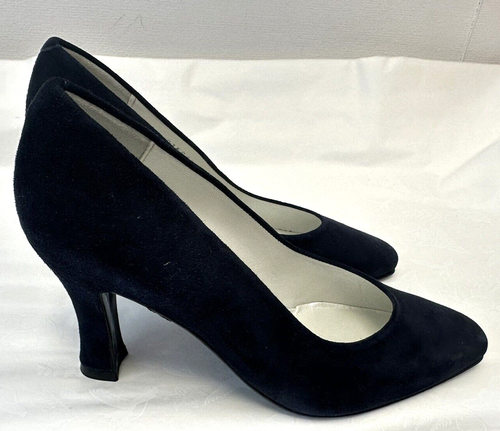 NEW/UNWORN! Carvela UK3.5 Eur36.5 US6.5 dark navy blue suede/leather court shoes - Picture 2 of 12