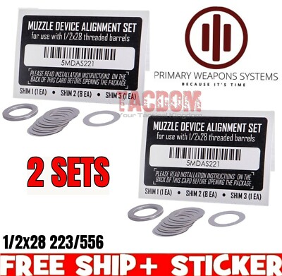 PWS 2 SETS Barrel comp Timing Alignment Shim Clock Kit 1/2x28 Primary Weapons
