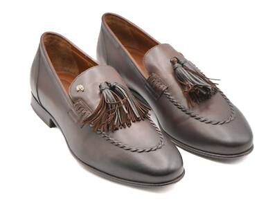 NWT STEFANO RICCI Leather   EAGLE Shoes LOGO Eu 40.5 Uk 6.5 Us 7.5 (SR1047)