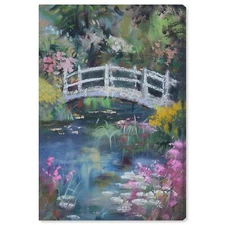 Hidden Garden Gallery Wrapped Impressionism 1 Piece Canvas Wall Art/Monet And...