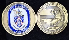 CG-60 USS NORMANDY "Vanguard of Victory" - Navy Challenge Coin 