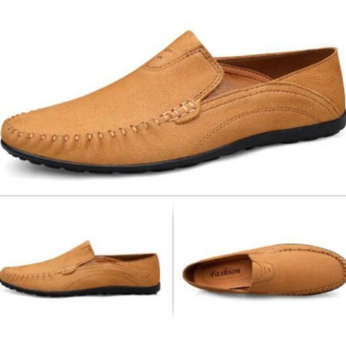 Zapatos de cuero con punta redonda para hombre sin cordones suaves vestido de trabajo zapatos de salón de conducción negocios 2022 - Imagen 11 de 17