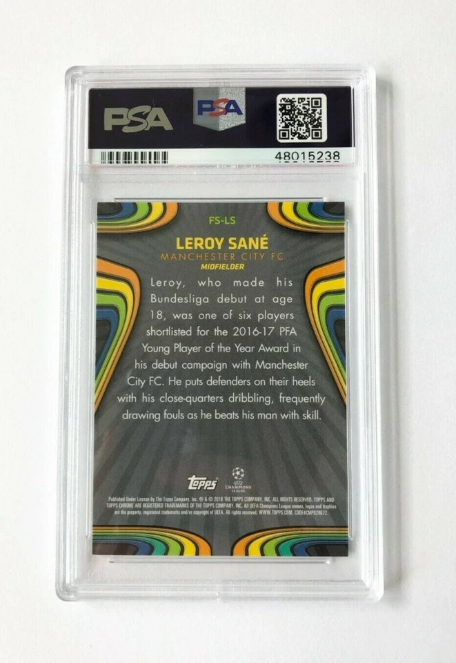 2017 Topps Chrome UEFA Leroy Sane Future Stars PSA 9 *POP 8* RARE - Image 2 of 2