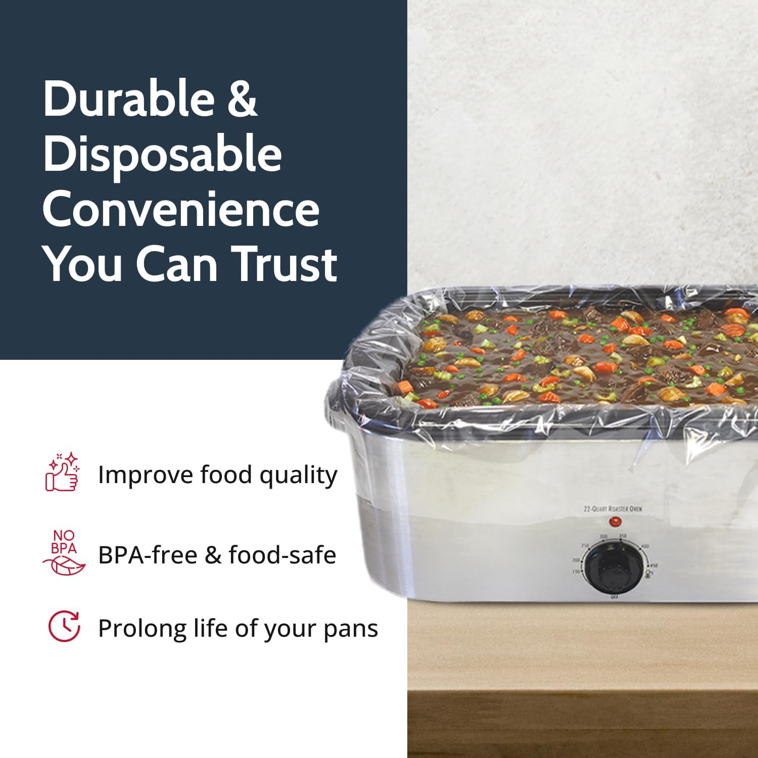 Pansaver Cooking Liners Disposable Electric Roasting Pan Liners for