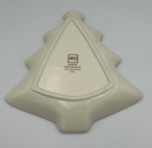 Plato de caramelo Mikasa porcelana fina flor de vacaciones árbol de Navidad flor de pascua 8 1/2" - Imagen 3 de 6