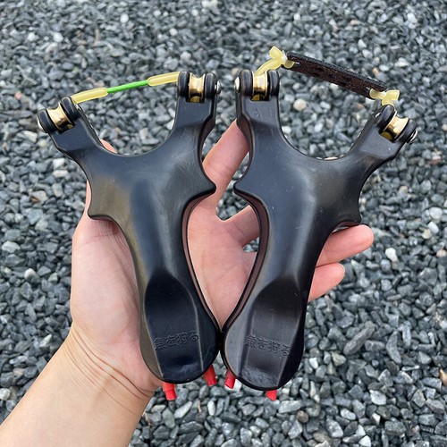 Catapulta de polea de honda negra para caza arco de resina tiro con arco para pesca tiro con arco