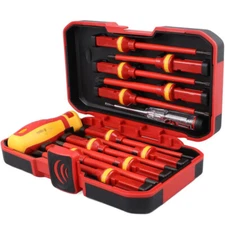13Pcs Electrician Insulated Screwdriver Set Magnetic Tip Slotted Phillips Tool