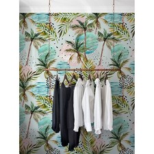 Holiday Watercolor Palms Non-Woven wallpaper watercolor abstract painting Mural
