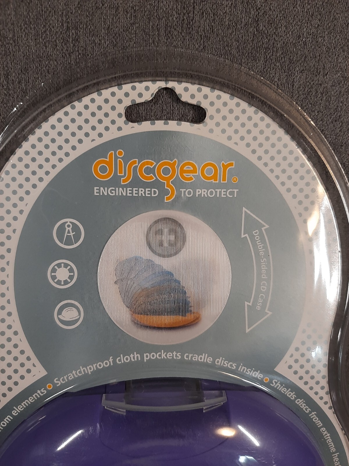 DiscGear 20 Disc CD DVD Game Holder hard plastic Storage Purple Carry