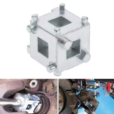 Piston Wind Back Tool Brake Caliper Piston Tool - 3/8 Drive Disc Brake Compression Cube For Rear Brake Service Disc Brake Caliper Compressor