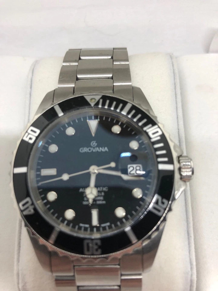 Reloj para hombre GROVANA Diver automático Submariner de acero inoxidable 1571.2 caja de 1000 pies Foto 2 de 4