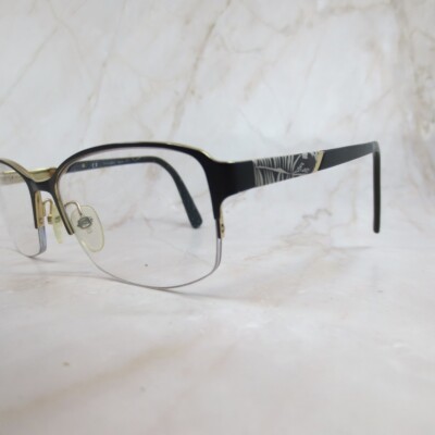 Escada Eyeglasses Frames‎ Black Gold Semi Rimless Designer 54-17 ESCADA VESE08K – Eyemart Express main image 4