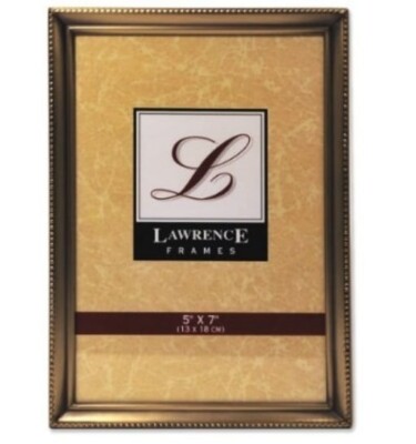 Lawrence Frames 11457 Antique Brass 5 x 7 in. Picture Frame - Bead Border Design