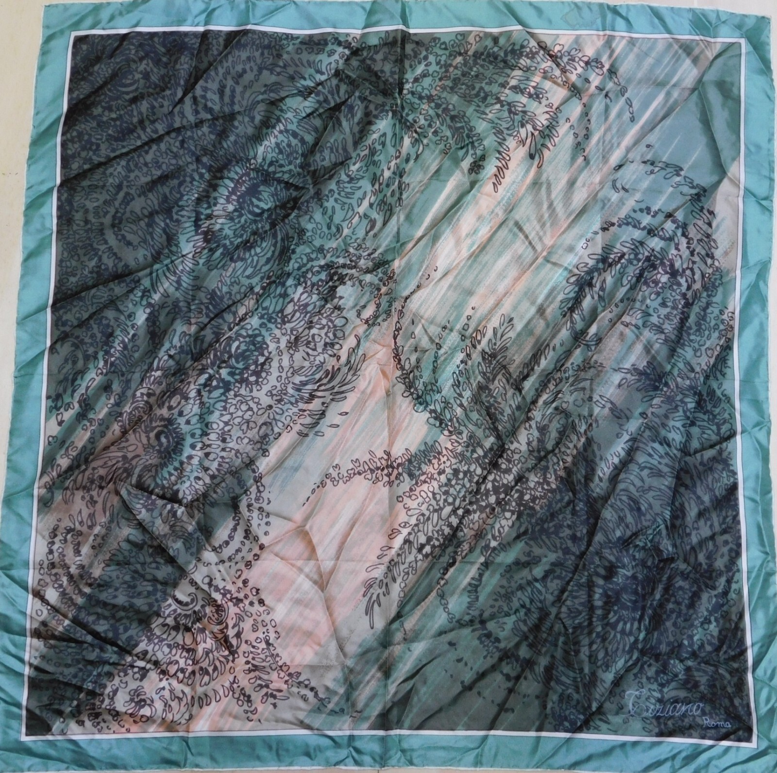 100% Pure Silk Vintage Tiziano Scarf for Women 76cm x 78cm Inspired by 1615-image