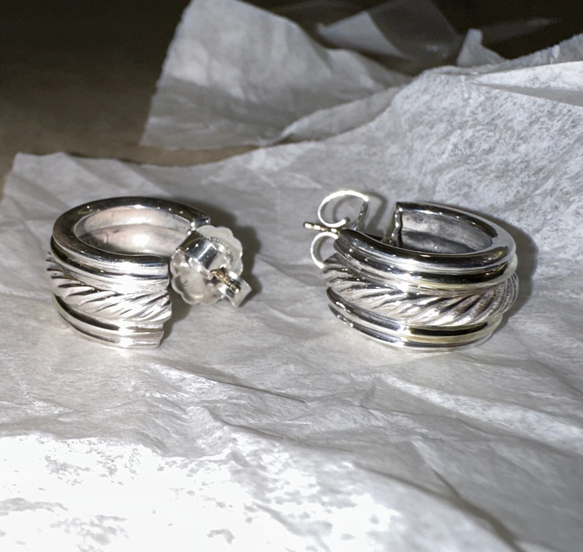 David yurman gold hot sale and silver earrings