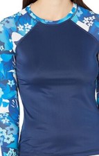 Kanu Surf Women's Eden Long-Sleeve UPF 50 Rashguard NWT  50 Blue XS