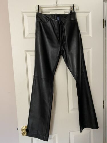 The Gap Vintage Leather Pants Y2K Black size 8 boo