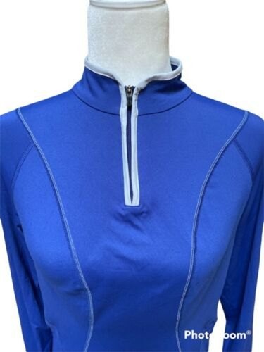 Gore running wear royal blue white trim longsleeve athletic top size Large L - Picture 5 of 11