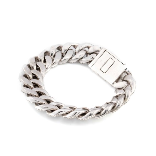 17MM 10k White Gold 3 Row Honeycomb 13.75CTW Diamond Cuban 130.23g Bracelet - 8" - Picture 6 of 7