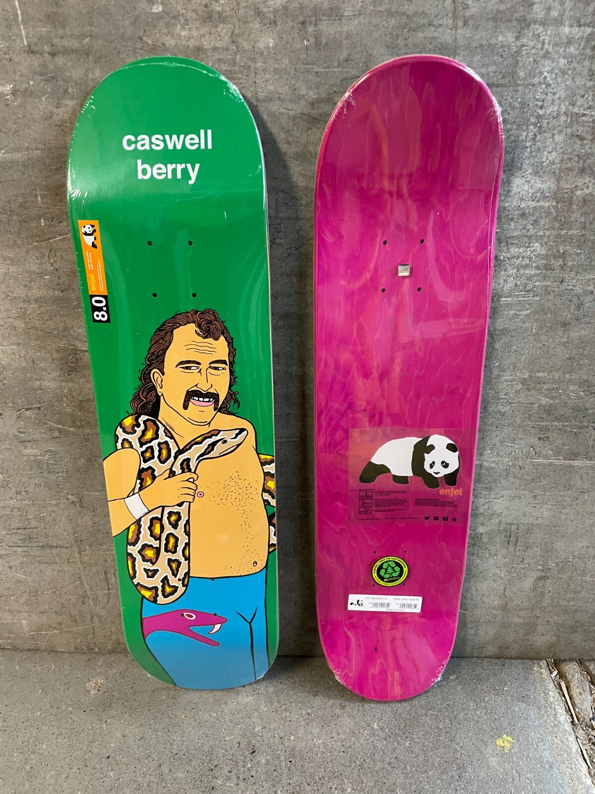 Enjoi Skateboards WWE Body Slam Caswell Berry Jake the Snake Skateboard Deck