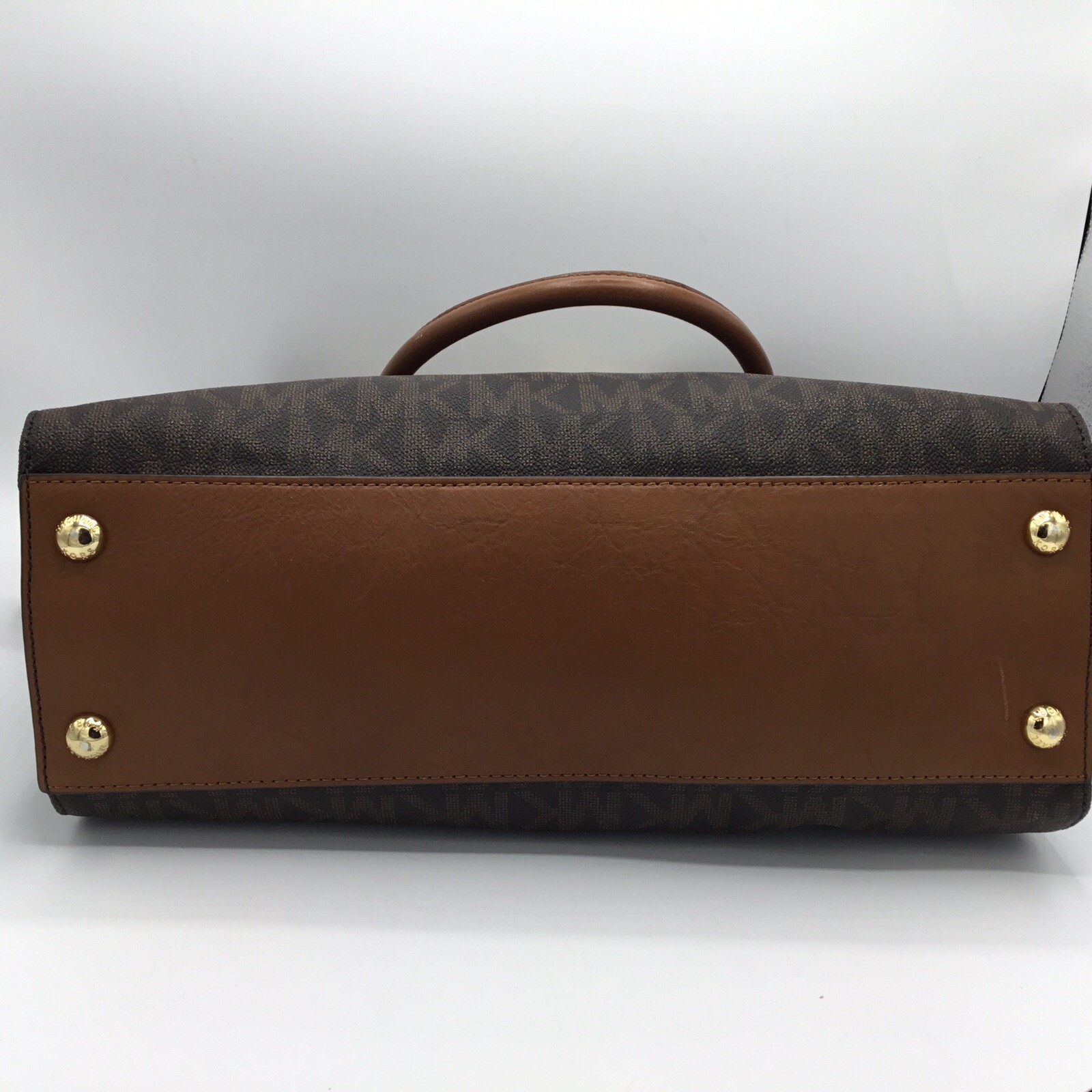 Michael Kors Hamilton Brown Signature Monogram Logo Handbag 30T2GHMT3B ...