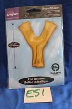 E51G ANAGRAM 32" GOLD FOIL LETTER "Y" PARTY BALLOON