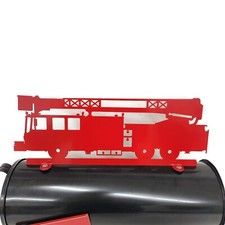 Fire Department Engine Truck Metal Mailbox Topper 6.5 Inches Tall Red