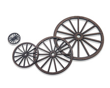 14 spoke wheels for crafts Set of 4 , Composite wooden wheels