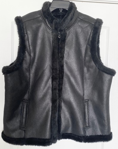 Gilet Femme à Doublure Fausse Fourrure • Noir • Taille S/M • Marque INC • Occasion Très Bon état