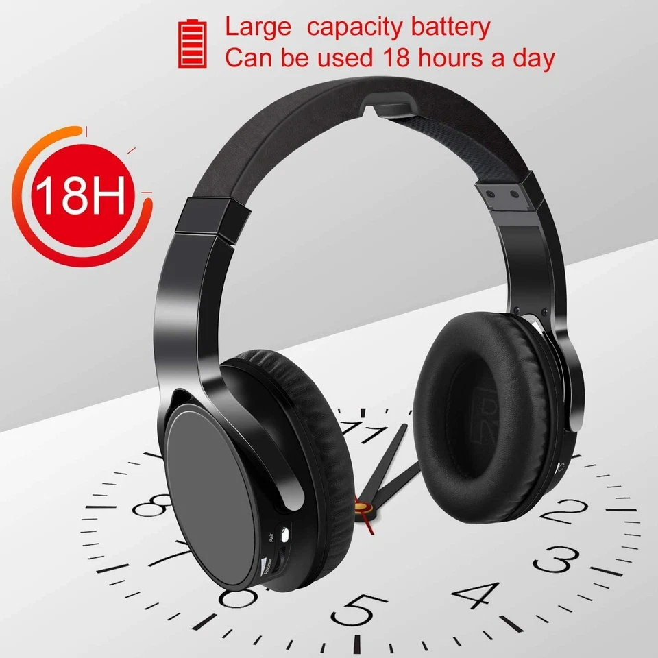 TV Funkkopfhörer,Over-Ear Kabellose Kopfhörer mit Ladestation für Fernseher HiFi - Bild 4 von 4